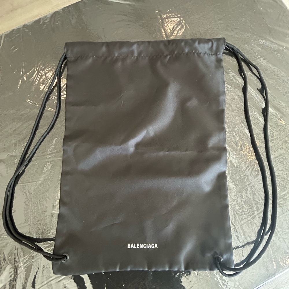 Balenciaga Black Drawstring Backpack